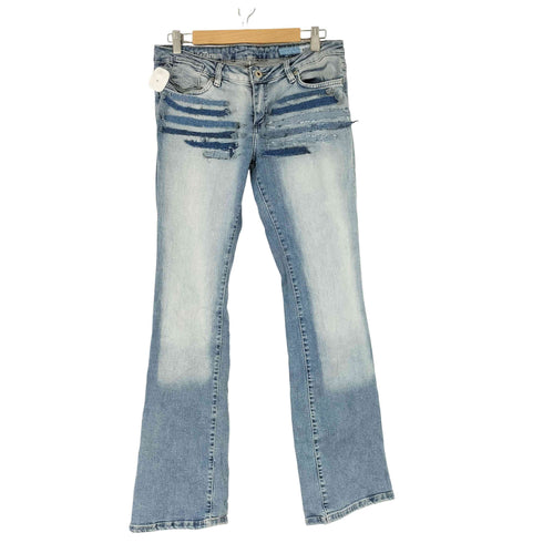 AZZURE パッチワークデザイン ダメージ加工 デニムパンツ メンズ US:32-33