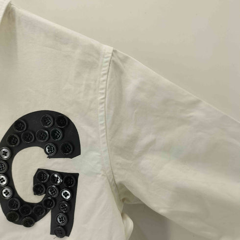 コムデギャルソン COMME des GARCONS 黒ボタンデザイン デカデザイン ロングスリーブ ボタンダウンシャツ メンズ S
