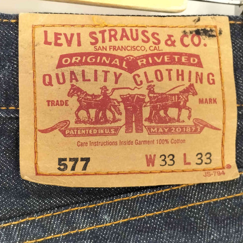 リーバイス Levis 00S 日本製 557-03 ボタンフライ ローライズ ブーツカットデニム 濃紺 メンズ W33/L33