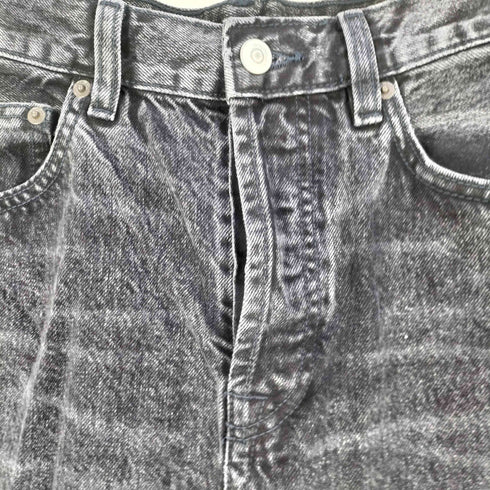 ザラ ZARA Straight fit ボタンフライ ブラックデニム メンズ 38
