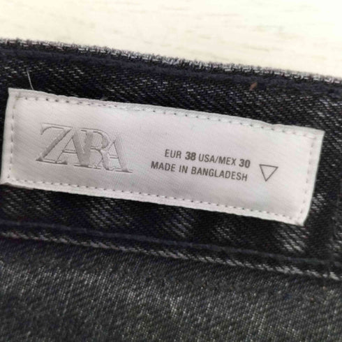 ザラ ZARA Straight fit ボタンフライ ブラックデニム メンズ 38