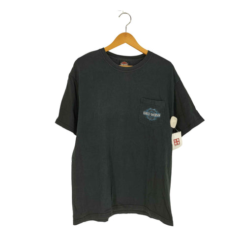 ハーレーダビッドソン HARLEY-DAVIDSON 00S USA製 2004コピーライト 両面プリント ポケットTシャツ フェード メンズ import:L