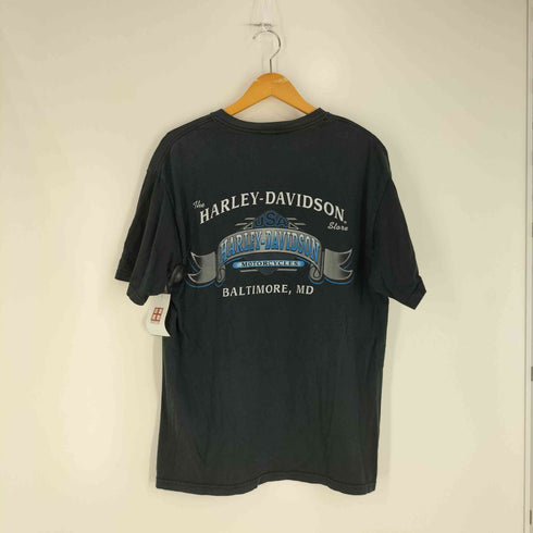 ハーレーダビッドソン HARLEY-DAVIDSON 00S USA製 2004コピーライト 両面プリント ポケットTシャツ フェード メンズ import:L