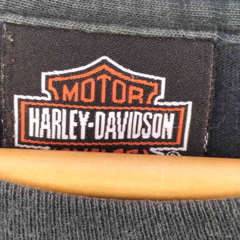 ハーレーダビッドソン HARLEY-DAVIDSON 00S USA製 2004コピーライト 両面プリント ポケットTシャツ フェード メンズ import:L