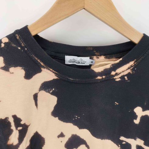 studio ブリーチ加工 グランジ総柄 クルーネック半袖Tシャツ アメカジ メンズ XL