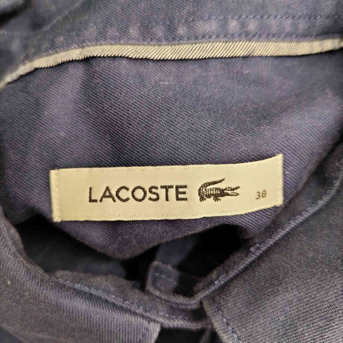 ラコステ LACOSTE ロゴ刺繍 ボーダー シャツワンピース レディース JPN:38