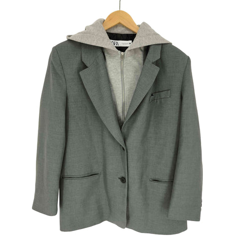 ザラ ZARA フーディ レイヤード ジャケット パーカー メンズ import:M