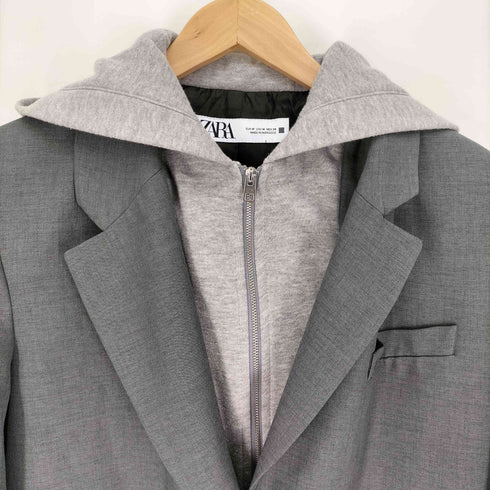ザラ ZARA フーディ レイヤード ジャケット パーカー メンズ import:M
