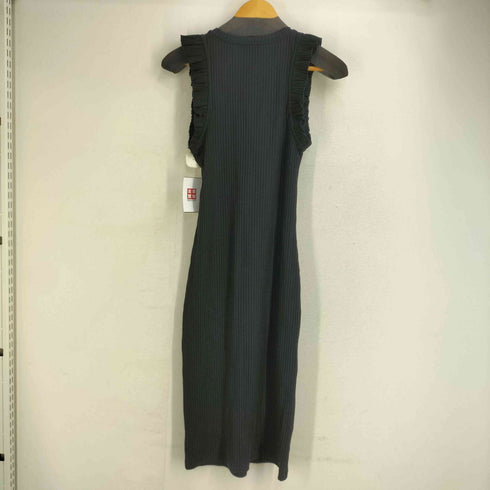 ザラ ZARA リブニット ロングワンピース フリル袖 レディース import:M