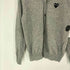 プレイコムデギャルソン PLAY COMME des GARCONS AD2023 24AW V-Neck Cardigan With Black Emblem Top Light Gray ブラック エンブレム Vネック ニット カーディガン メンズ JPN:L