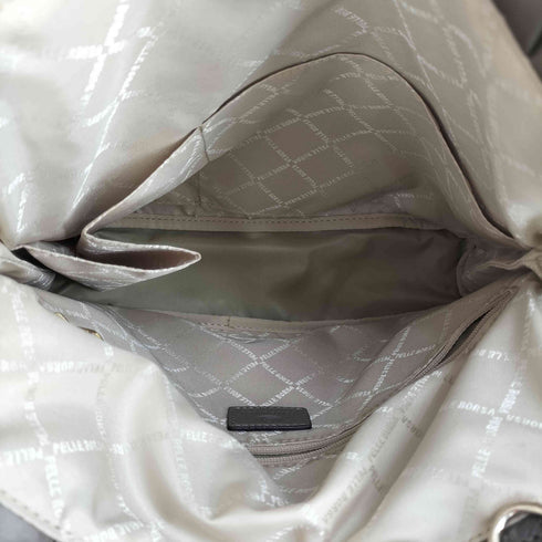 ペレボルサ PELLE BORSA エコバック付 レザーナイロンジャガード トートバッグ レディース