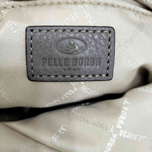 ペレボルサ PELLE BORSA エコバック付 レザーナイロンジャガード トートバッグ レディース