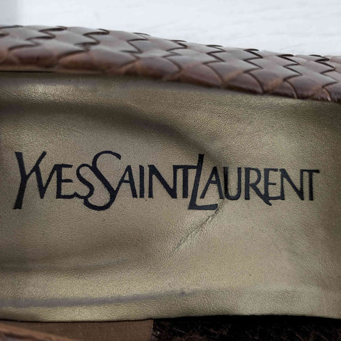 イヴサンローラン Yves Saint Laurent レザー 編み込み メッシュ パンプス レディース 36 1/2