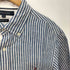 トミーヒルフィガー TOMMY HILFIGER リネン100 ストライプ マチ付 ボタンダウン S/S シャツ メンズ import:XL