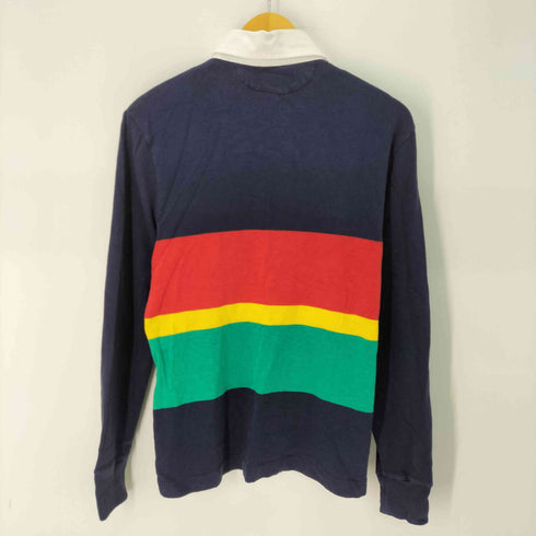 ポロラルフローレン POLO RALPH LAUREN マルチボーダー エンブレム刺繍 ラガーシャツ メンズ import:S