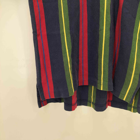 トミーヒルフィガー TOMMY HILFIGER 90s-00s ストライプ 鹿の子ポロシャツ メンズ JPN:L