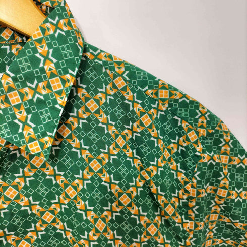 ROBERT FRIEDMAN イタリア製 コットン100 幾何学柄 S/S シャツ メンズ import:XL