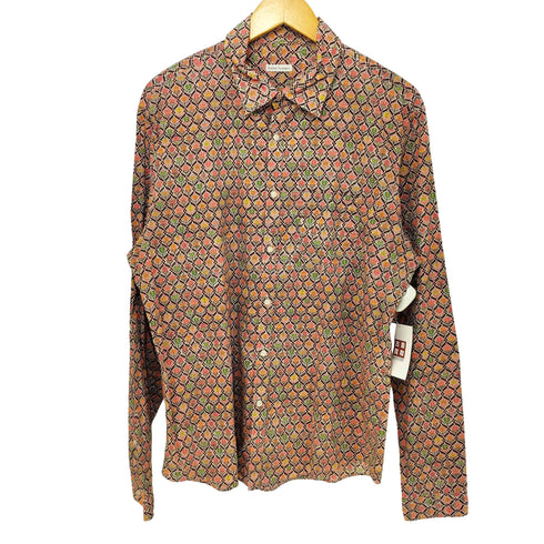 ROBERT FRIEDMAN イタリア製 コットン100 幾何学柄 L/S シャツ メンズ import:XL