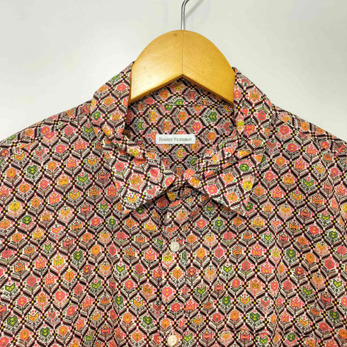 ROBERT FRIEDMAN イタリア製 コットン100 幾何学柄 L/S シャツ メンズ import:XL