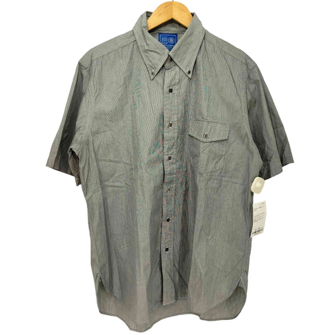ヤーレ YALE コットン100 ストライプ マチ付 ボタンダウン S/S シャツ メンズ LL