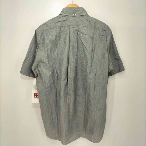 ヤーレ YALE コットン100 ストライプ マチ付 ボタンダウン S/S シャツ メンズ LL