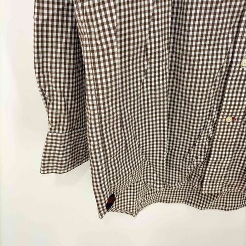 ジェイプレス J.PRESS RED LABEL ブルドッグ 刺繍 ギンガムチェック ボタンダウン L/S シャツ メンズ LL