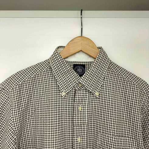 ジェイプレス J.PRESS ギンガムチェック シアサッカー ボタンダウン S/S シャツ メンズ LL
