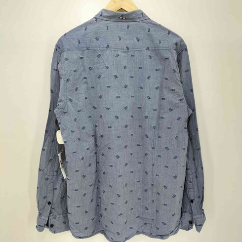 ナパピリ NAPAPIJRI ノルウェー国旗 刺繍 ジャガード シャンブレー L/S シャツ メンズ import:XL