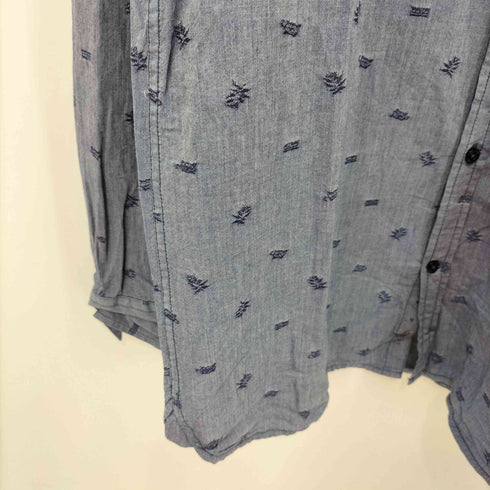 ナパピリ NAPAPIJRI ノルウェー国旗 刺繍 ジャガード シャンブレー L/S シャツ メンズ import:XL
