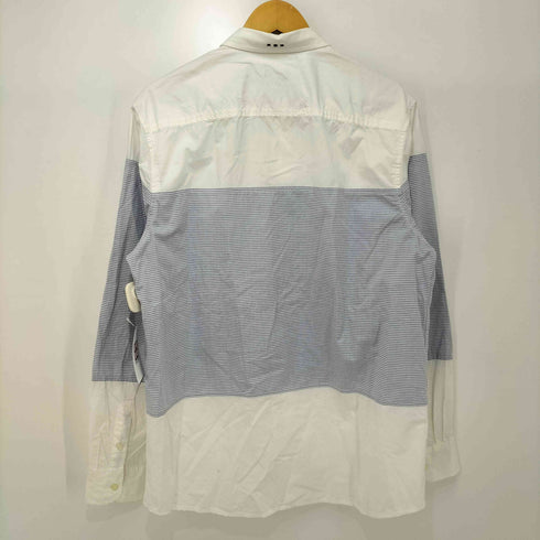 ナパピリ NAPAPIJRI ノルウェー国旗 刺繍 ボーダー切替 プリント L/S シャツ メンズ import:XL