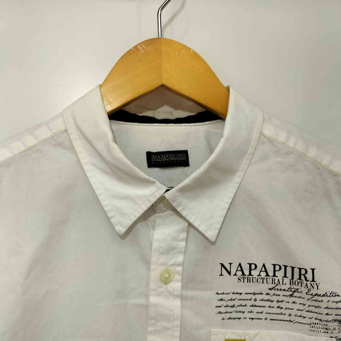 ナパピリ NAPAPIJRI ノルウェー国旗 刺繍 ボーダー切替 プリント L/S シャツ メンズ import:XL