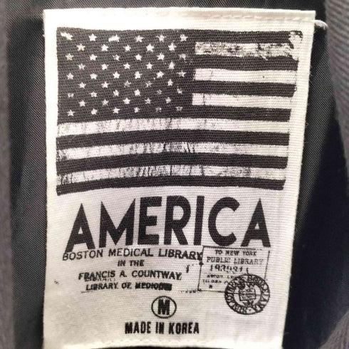 BOSTON MEDICAL LIBRARY アメリカンロゴ ジップアップ フーデッド コート メンズ