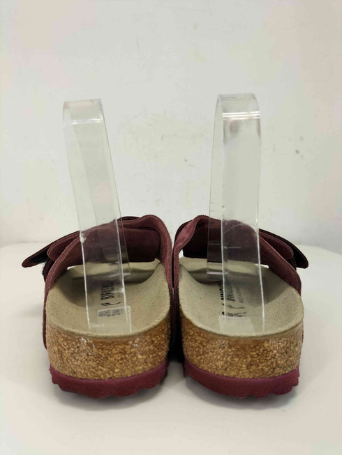 ビルケンシュトック BIRKENSTOCK kyoto maroon ベロアレザー ストラップサンダル レディース JPN:24.5