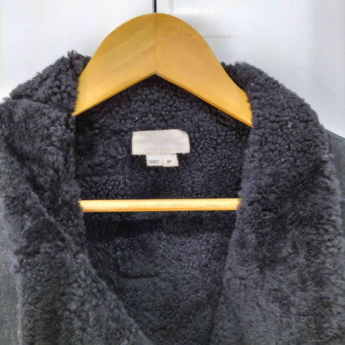 ヘルムートラング HELMUT LANG レザー パッチワーク ラムファー ムートン ライダースジャケット レディース P