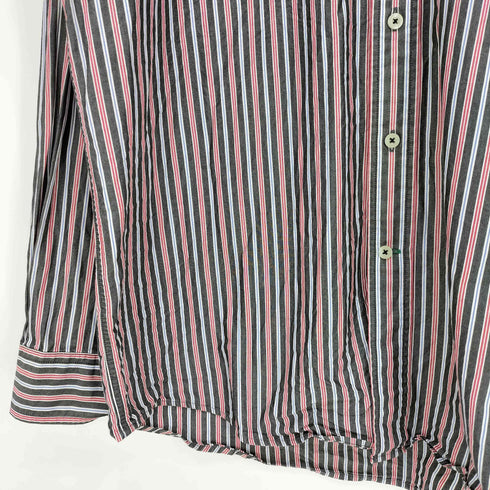 トミーヒルフィガー TOMMY HILFIGER 00s マルチカラーストライプ ロゴ刺繍 長袖 ボタンダウンシャツ メンズ import:XL