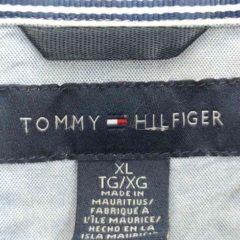 トミーヒルフィガー TOMMY HILFIGER 00s マルチカラーストライプ ロゴ刺繍 長袖 ボタンダウンシャツ メンズ import:XL