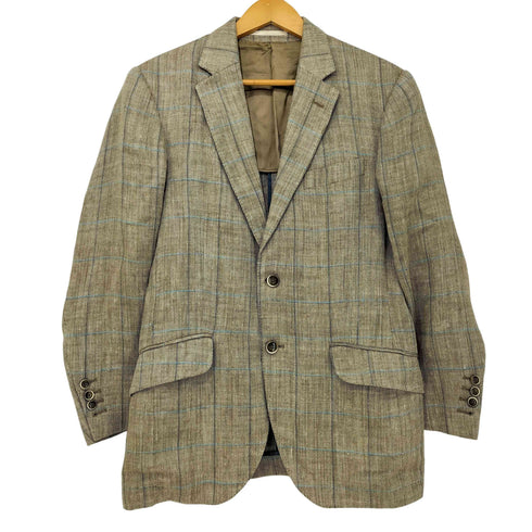 ハケットロンドン hackett london HBONE CHECK JKT Robert NOBLE 生地 シルク リネン ヘリンボーン チェック 2B テーラードジャケット メンズ UK:38