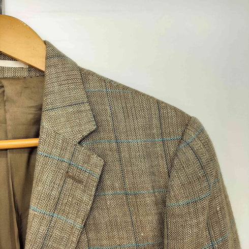 ハケットロンドン hackett london HBONE CHECK JKT Robert NOBLE 生地 シルク リネン ヘリンボーン チェック 2B テーラードジャケット メンズ UK:38