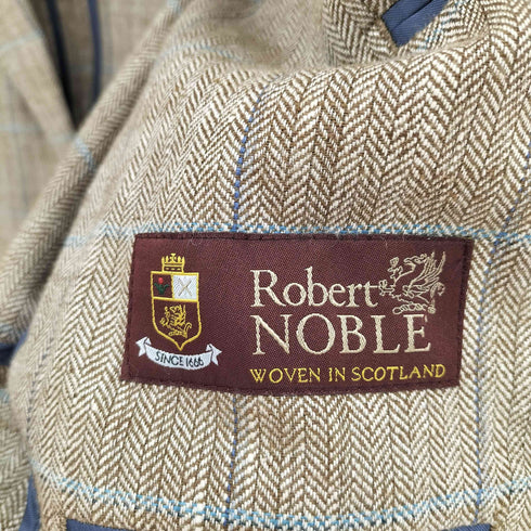ハケットロンドン hackett london HBONE CHECK JKT Robert NOBLE 生地 シルク リネン ヘリンボーン チェック 2B テーラードジャケット メンズ UK:38
