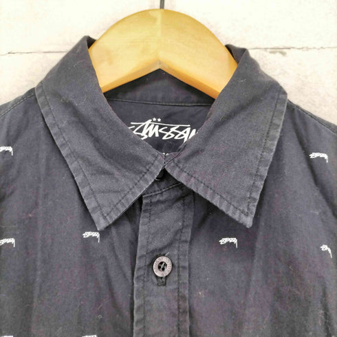 ステューシー Stussy MADE IN USA スモールロゴ総柄 S/S シャツ メンズ S