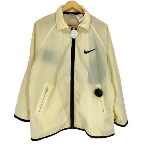 ナイキ NIKE 90s~00s 白タグ ビッグスウッシュプリントナイロンジャケット メンズ L