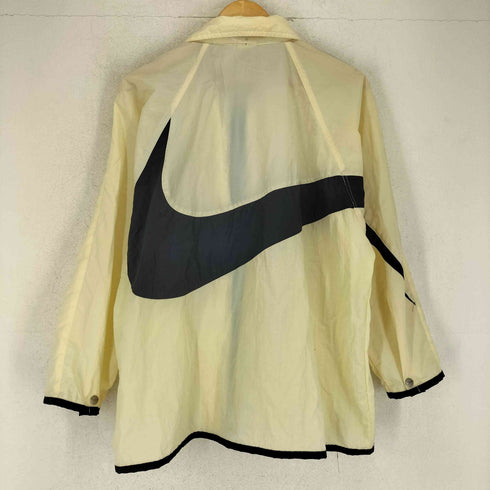 ナイキ NIKE 90s~00s 白タグ ビッグスウッシュプリントナイロンジャケット メンズ L