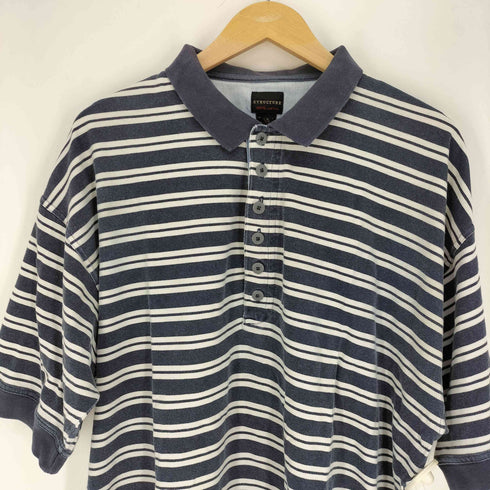 STRUCTURE 90-00S ボーダー S/S 鹿の子 ポロシャツ メンズ import:L