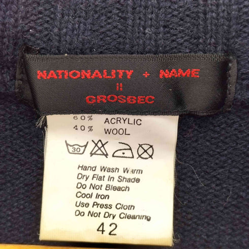 NATIONALITY NAME GROSBEC プリント ドライバーズ ニット カーディガン Y2K レディース 2