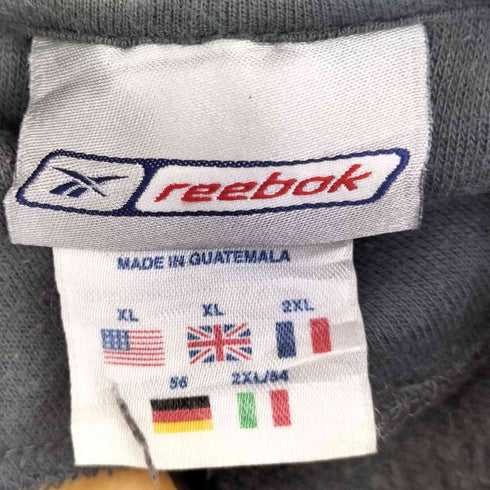 リーボック Reebok 00s ロゴ刺繍 前V ツートン クルーネックスウェット メンズ import:XL