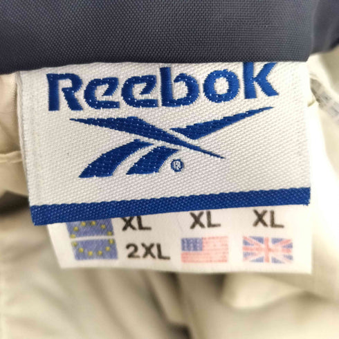 リーボック Reebok 90-00s ロゴ刺繍 比翼ジップ フーデット ナイロンジャケット 裾ドローコード メンズ import:XL