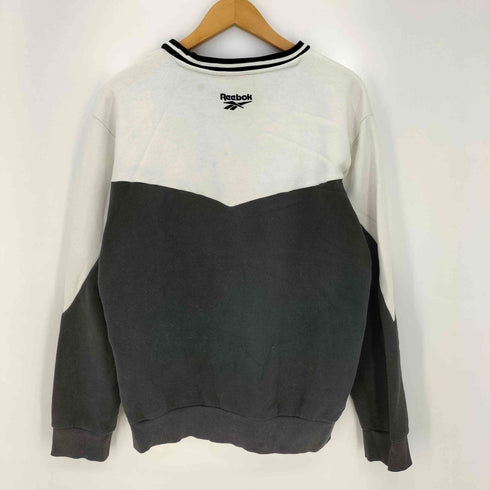 リーボック Reebok ロゴ刺繍 ツートン クルーネック スウェット メンズ 0