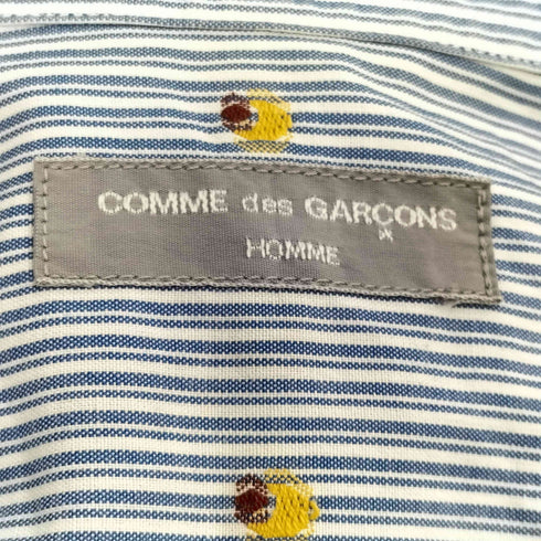 コムデギャルソンオム COMME des GARCONS HOMME AD2001 AD2001 製品洗い加工 総柄 開襟オープンカラー L/S ストライプ シャツ メンズ