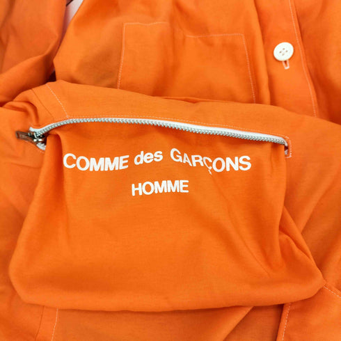 コムデギャルソンオム COMME des GARCONS HOMME 80-90S AD表記なし 田中オム ラバープリント加工 パッカブル ロゴ ナイロン L/S シャツ メンズ