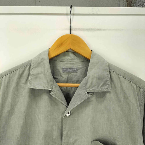 コムデギャルソンオム COMME des GARCONS HOMME 00S 製品洗い加工 開襟オープンカラー L/S チェック シャツ メンズ